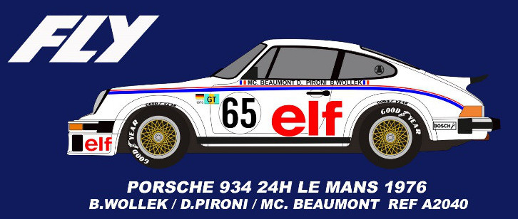 FLY 1/32 ｽﾛｯﾄｶ- A2040◇ Porsche 934 #65/Bob Wollek、Didier