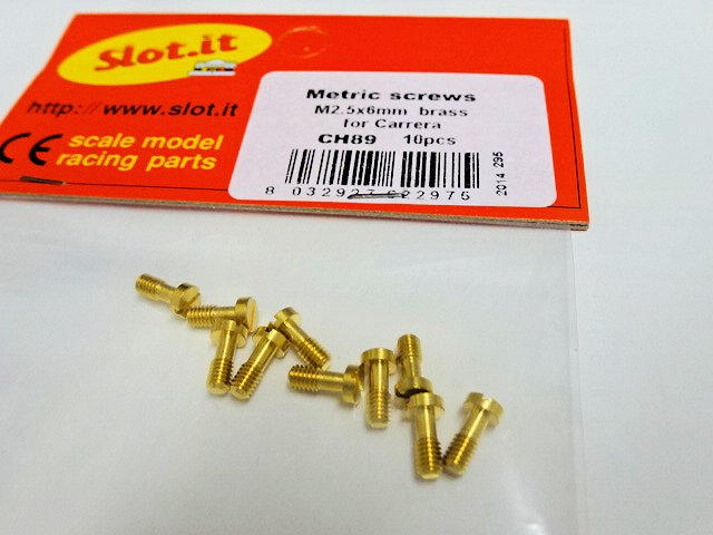 slotit製 1/32ｽﾛｯﾄｶｰﾊﾟｰﾂ ch89☆カレラ車 専用！ ボディーマウント用 段付きビス 2.5mm×6.0mm（10本入）  ボディーのガタ出し加工は必須ですよ！◇カレラのDTMマシンや、FLYにも使ってね！ |  NASCAR・スロットカー・ミニカーの専門店u003cu003cサッキーズ・コレクションズ大阪u003eu003e by ...