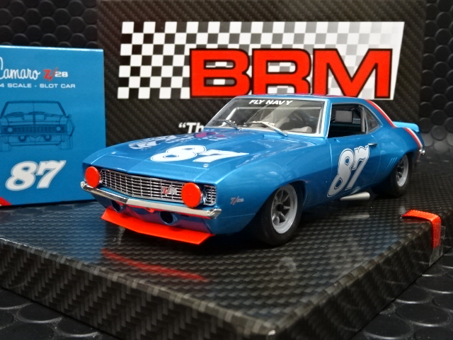 BRM 1/24 ｽﾛｯﾄｶｰ BRM072 CAMARO Z28 1969 - Fly Navy #87/Jerry Petersen  トランザムシリーズ新登場！☆アメリカンマッスルレーサーいかが？☆お薦め新製品！ |  NASCAR・スロットカー・ミニカーの専門店u003cu003cサッキーズ・コレクションズ大阪u003eu003e by CAR-BOX