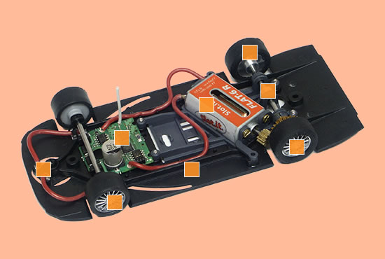 Slot It製 1/32ｽﾛｯﾄｶ-ﾊﾟｰﾂ CH60◇アングルワインダー モーターマウント