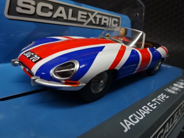 HOスロットカーJAGUAR Scalextric 1/32 ｽﾛｯﾄｶｰ C3878◇ Jaguar E-Type Union Jack ◇再