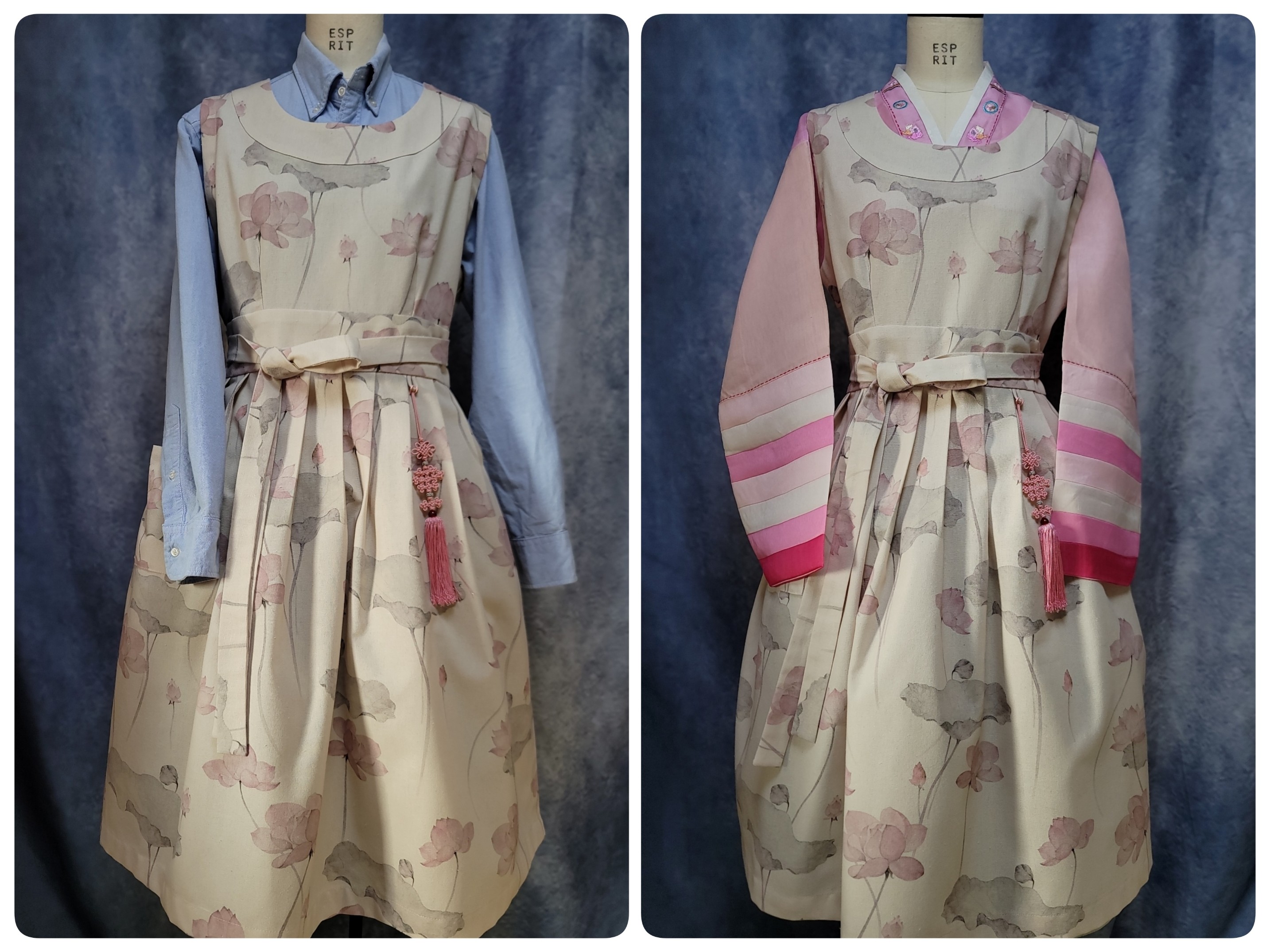 チャングム スラッカン エプロン 蓮の花 | 「アトリエ クルム