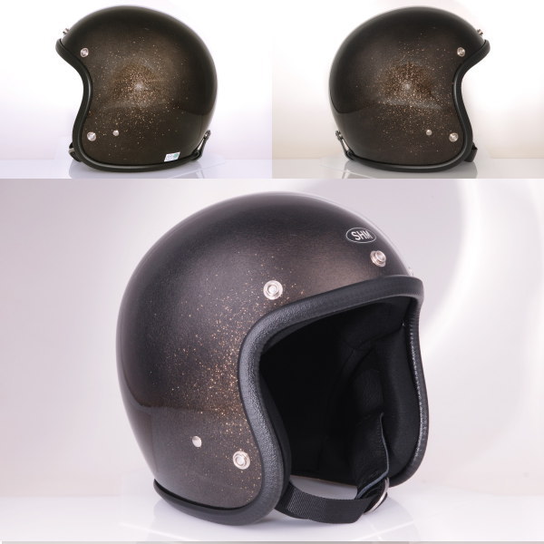 Lot-504 ジェットヘルメット SHM SG規格(全排気量) HELMETS ビンテージモデル スモールジェッペル 日本製 フレーク塗装  BLACK FLAKE - COOLBIKERS 「調光偏光サングラス」（メディアワールド）