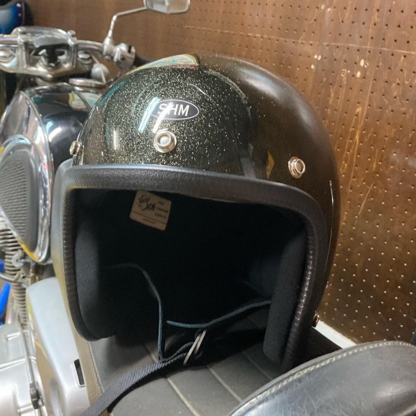 Lot-504 ジェットヘルメット SHM SG規格(全排気量) HELMETS ビンテージモデル スモールジェッペル 日本製 フレーク塗装  BLACK FLAKE - COOLBIKERS 「調光偏光サングラス」（メディアワールド）