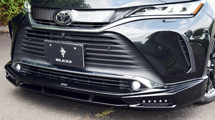 ハリアー 80系 フロントハーフスポイラーVer.2／LEDライト有り 塗装済み品 スレートグレーメタリック 80系ハリアーフロントハーフスポイラーVer.2／LEDライト