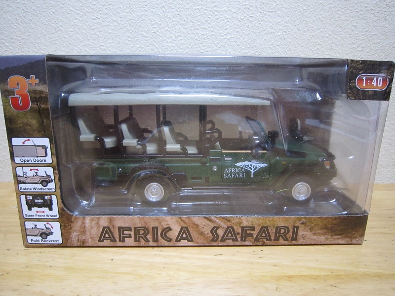 ダイヤペット　トヨタ　ランドクルーザー　サファリ　T-27 1\40 ランクル78？ アフリカ・サファリ ミニカー グリーン 1/40 新品