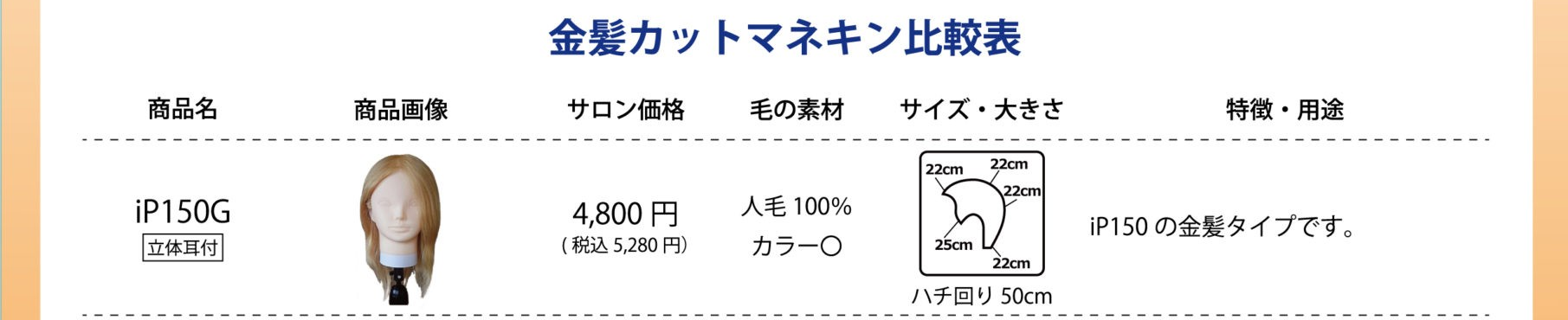 ユーロプレステージ iP150G(金髪)☆新古カットウィッグ☆格安販売