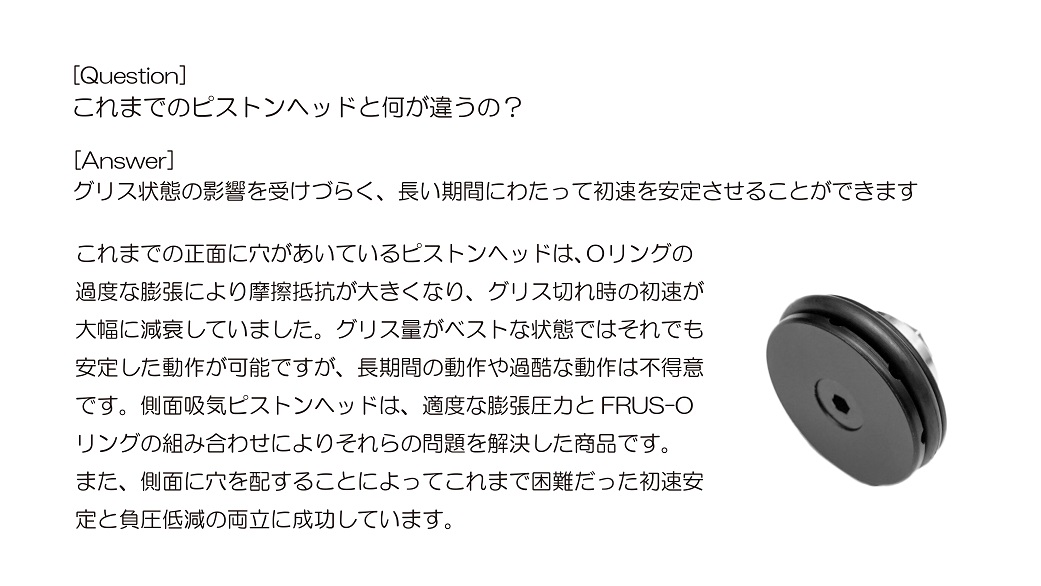 電動ハンドガン/電動コンパクトマシンガン用側面吸気ピストン