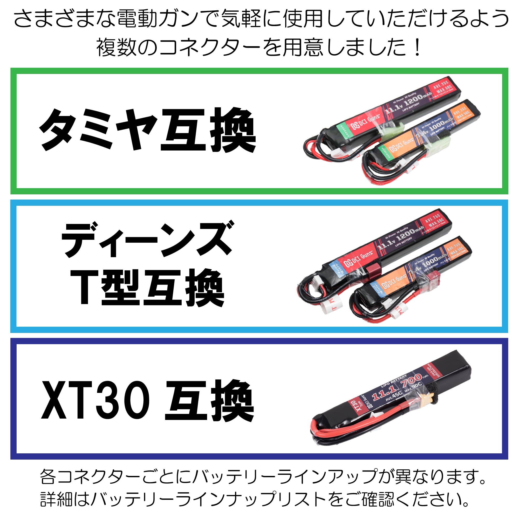 11.1V 1,200mAh LiPoスティックバッテリー タミヤ互換コネクター 25C-50C | DCI Guns 公式直販ストア