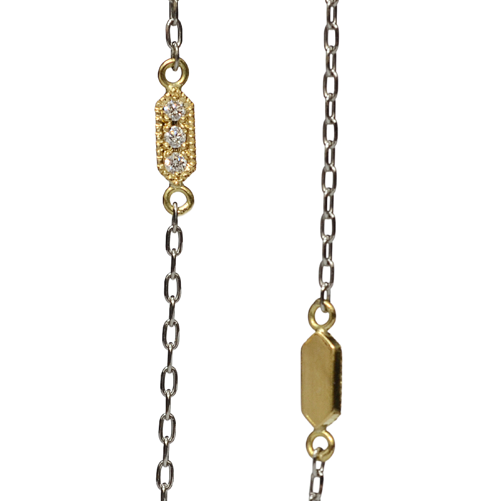 Pt850/K18製ダイヤモンドステーションネックレス | Jewelry Craft