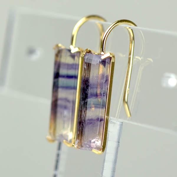 K18YG製バイカラーフローライトピアス | Jewelry Craft DECORA の