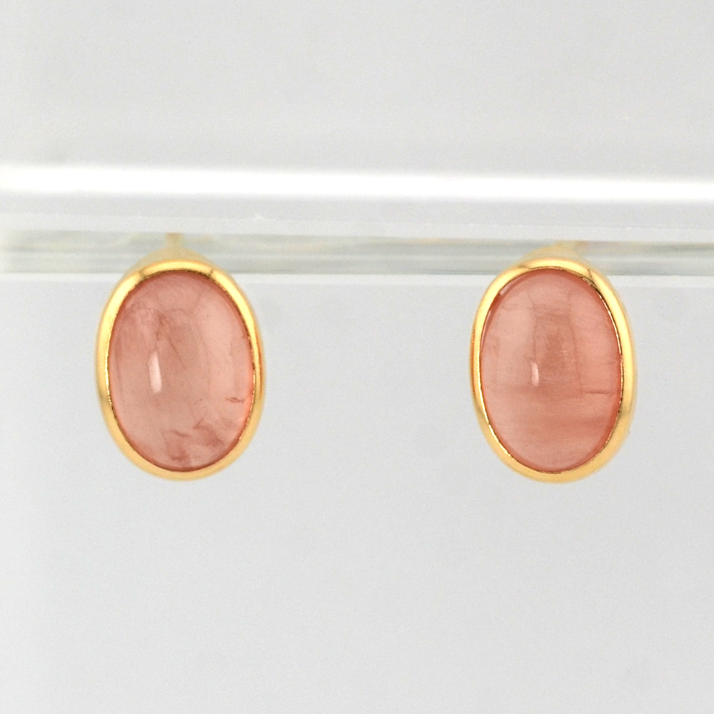 K18製インカローズ（ロードクロサイト）ピアス | Jewelry Craft DECORA