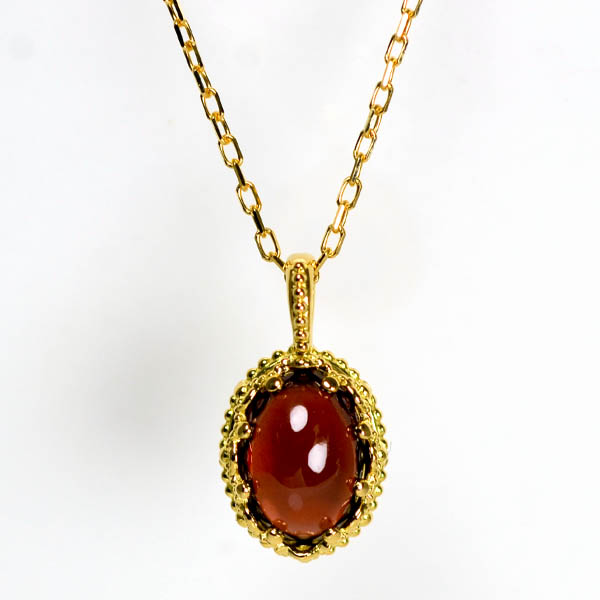 K18YG製ガーネットペンダントネックレス | Jewelry Craft DECORA