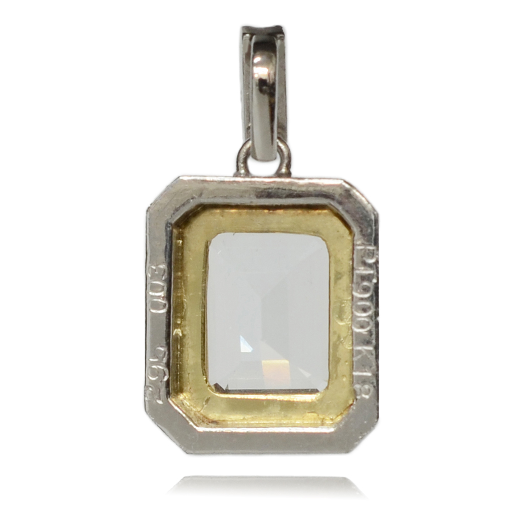 Pt900/K18製トパーズ・ダイヤモンド彫金ペンダントトップ | Jewelry