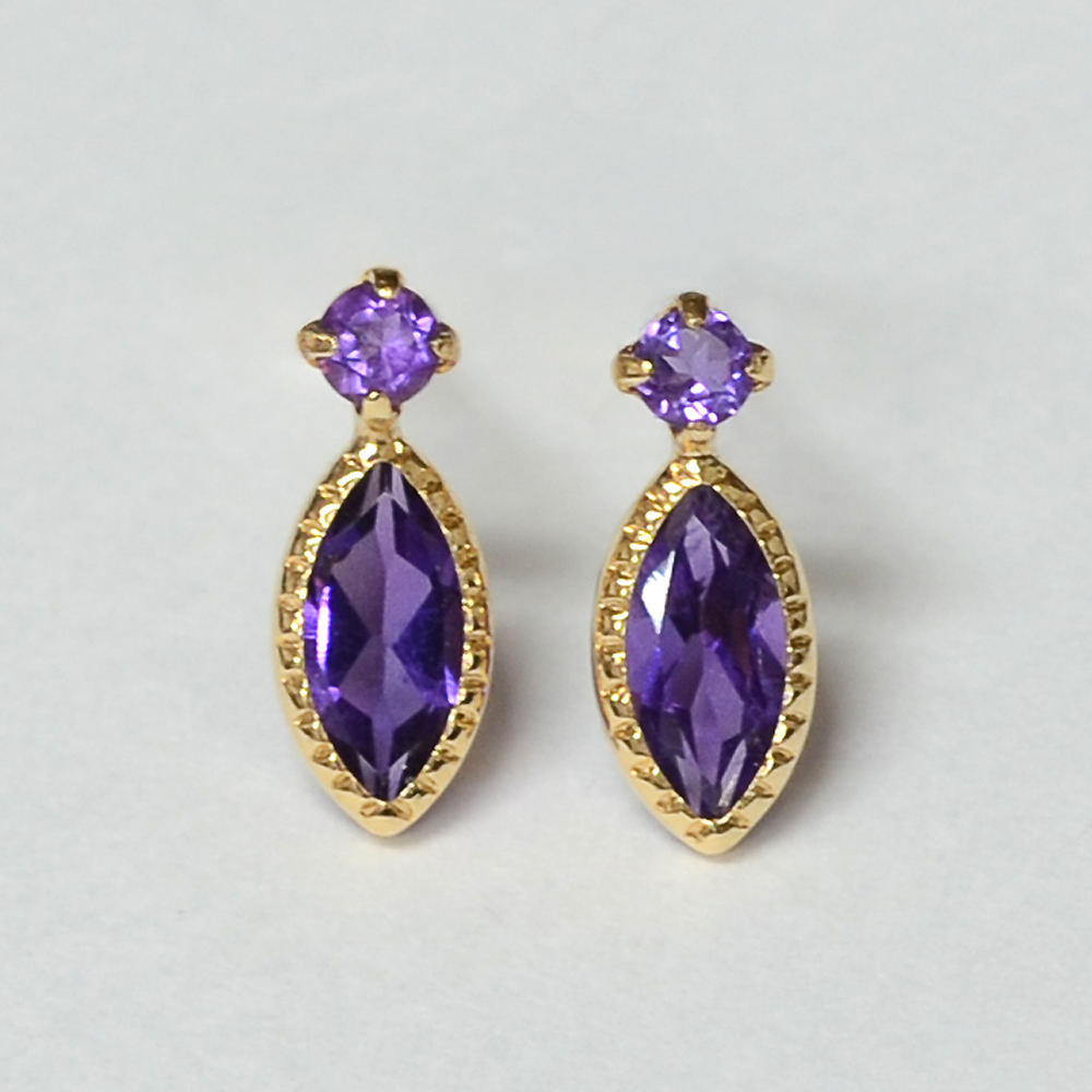 K18製アメジストピアス | Jewelry Craft DECORA の ネットショップ