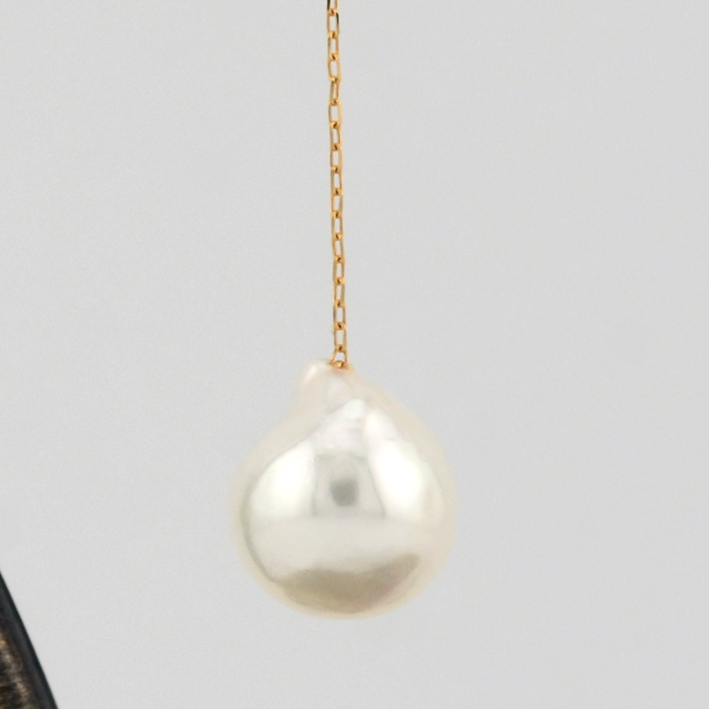 K18★バロック真珠のロングピアス K18製あこやバロック真珠ロングピアス | Jewelry Craft DECORA