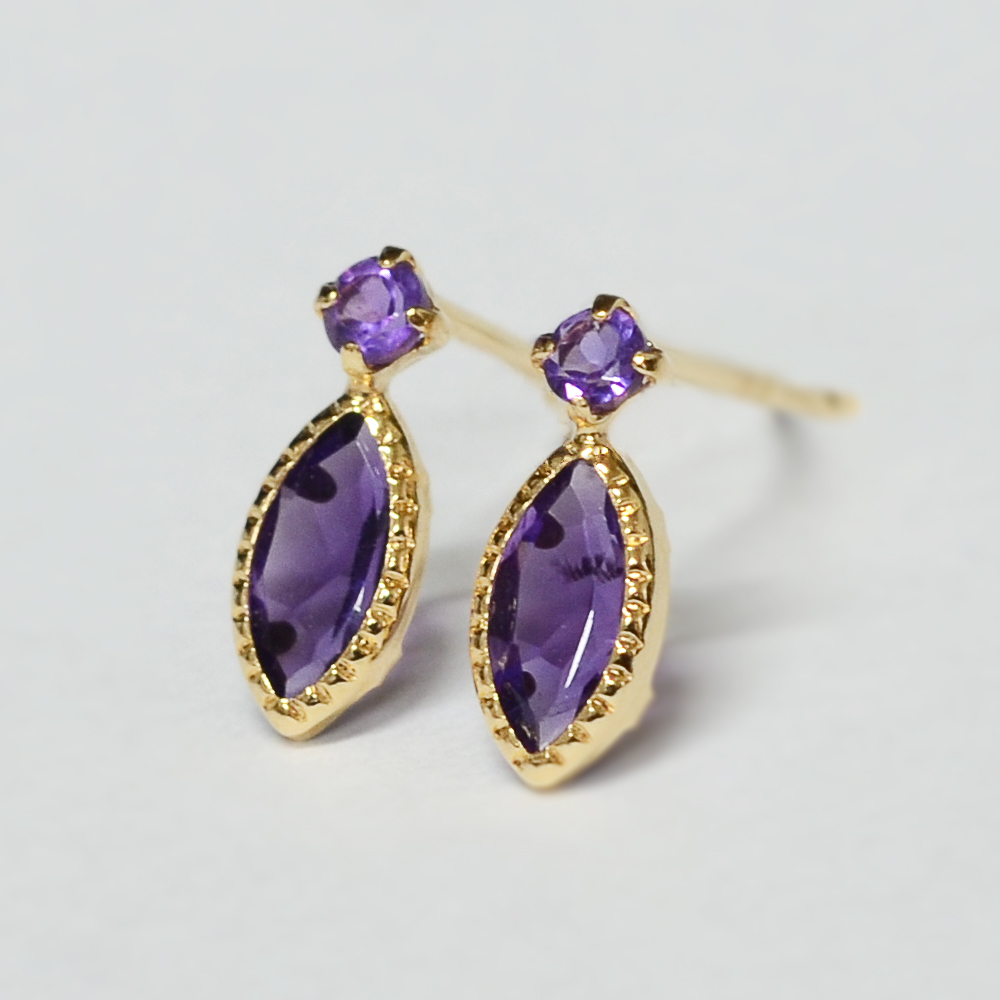 K18製アメジストピアス | Jewelry Craft DECORA の ネットショップ