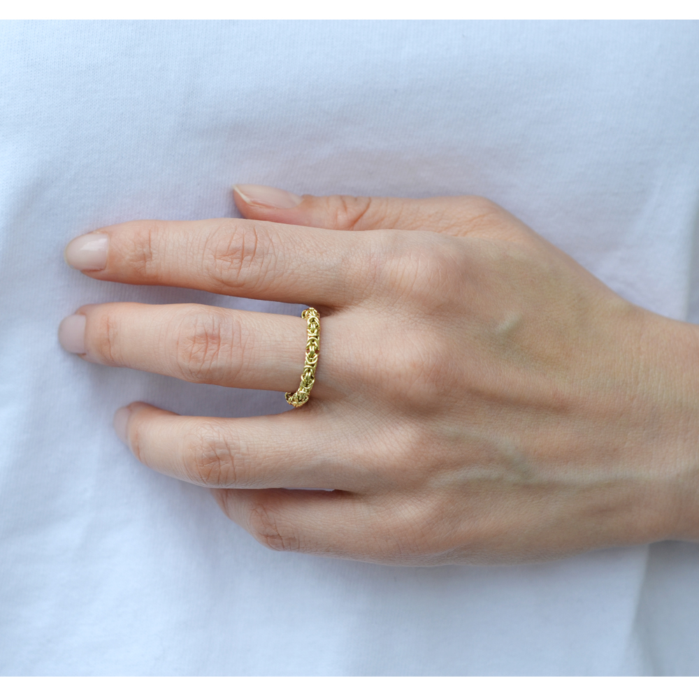 K18製ハンドメイドチェーンフルエタニティリング | Jewelry Craft