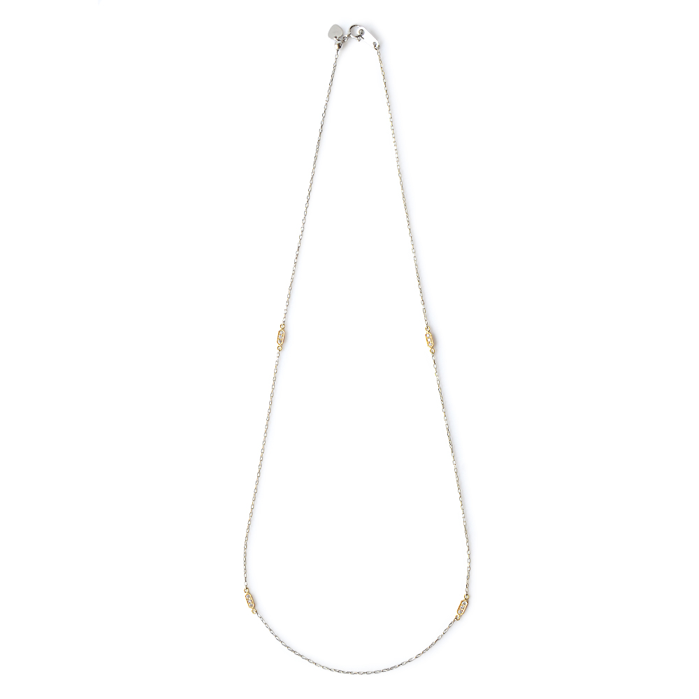 Pt850/K18製ダイヤモンドステーションネックレス | Jewelry Craft