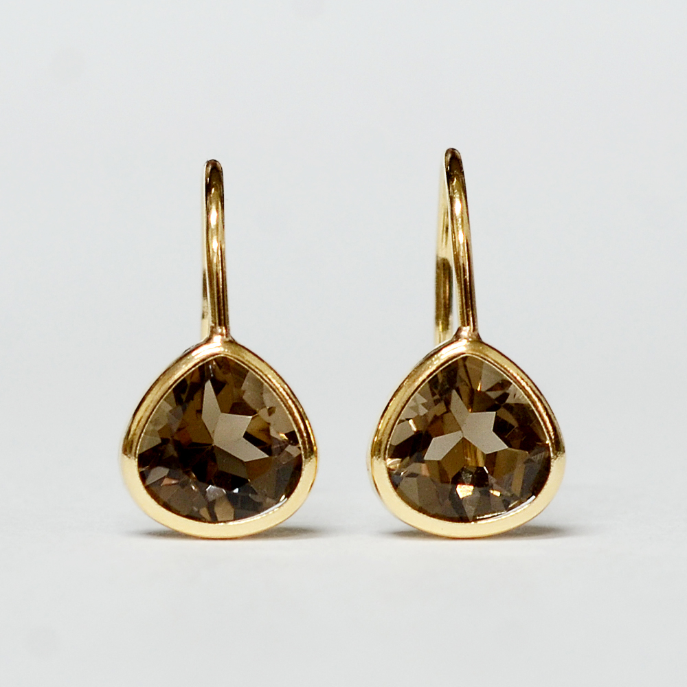 K18製スモーキークォーツピアス | Jewelry Craft DECORA の ネットショップ