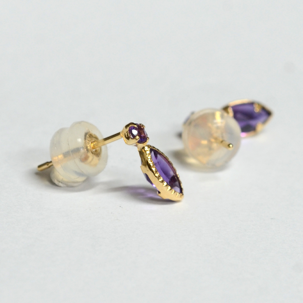 K18製アメジストピアス | Jewelry Craft DECORA の ネットショップ