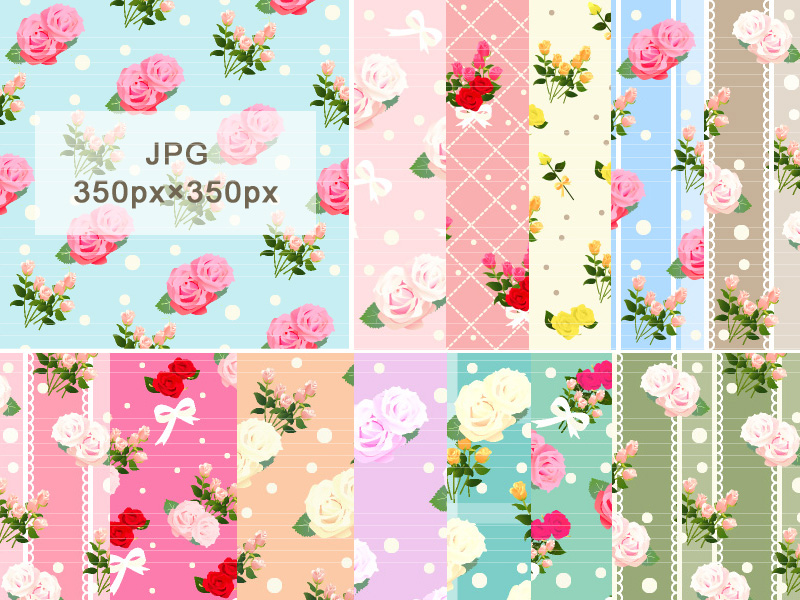 No1114 花柄 パターン | イラストダウンロード販売｜D-Lemon