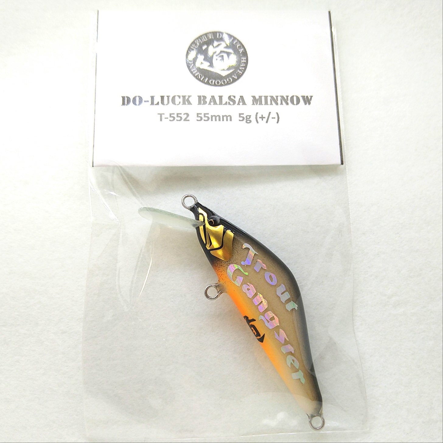 DO-LUCK BALSA MINNOW T-552 クロ/バルサシースルー/オレンジベリー/TroutGangster | 安比釣道楽WEB SHOP