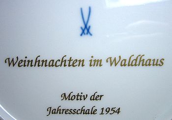 マイセン・1996年復刻イヤープレート 1954年・森の家の