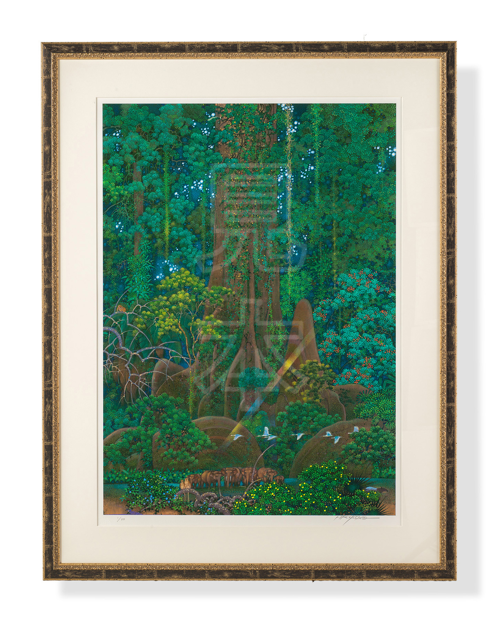 額装版画「ボルネオ-森への想い」原画実寸 LLサイズ | Emerald Forest Online