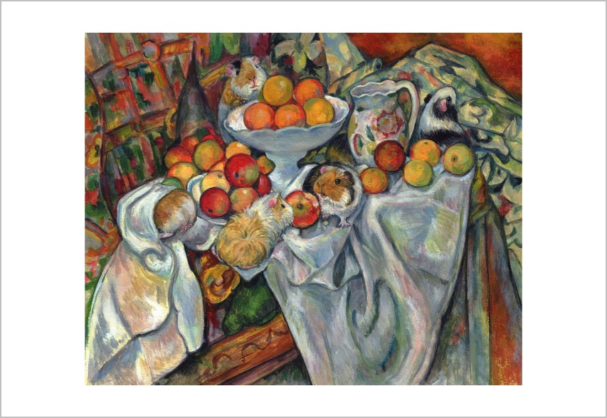 世界の名画シリーズ「リンゴとオレンジのある静物」 | ハンドメイド