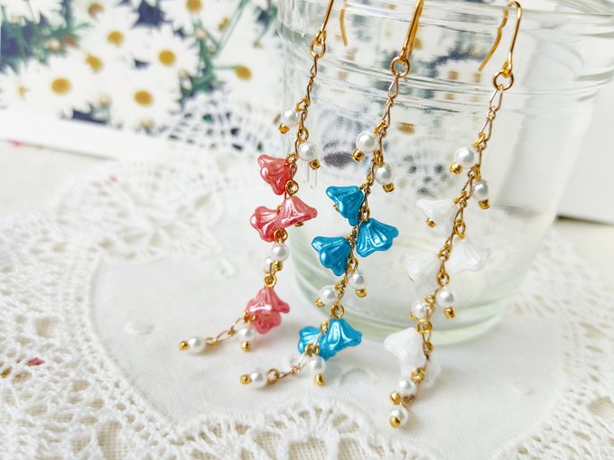 ベルフラワーのドール用ウィッグピアス[CZ②] | ドールアクセサリー