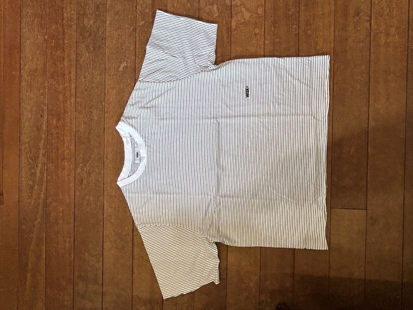 WAX Pin stripe cut off tee WHITE | FLARY