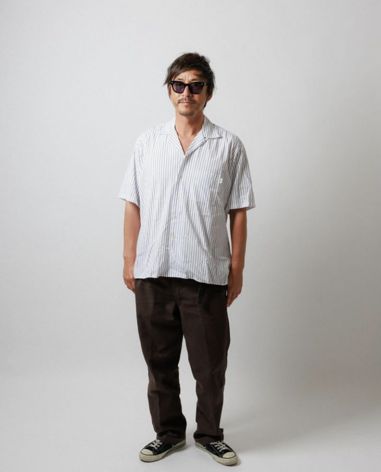 WAX ストライプ 半袖シャツ Mサイズ SizeMAX】LOUIS CHAVLON 半袖Tシャツ付き アムンゼンストラ