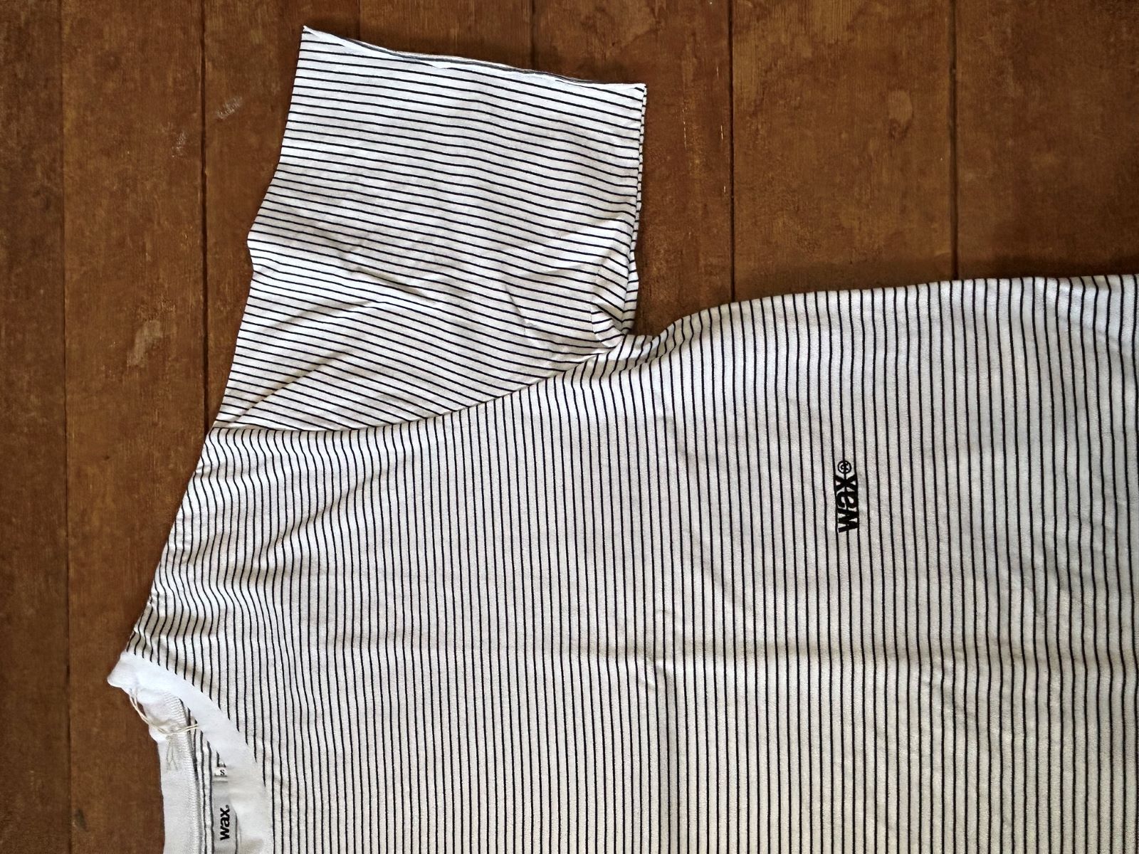 WAX Pin stripe cut off tee WHITE | FLARY
