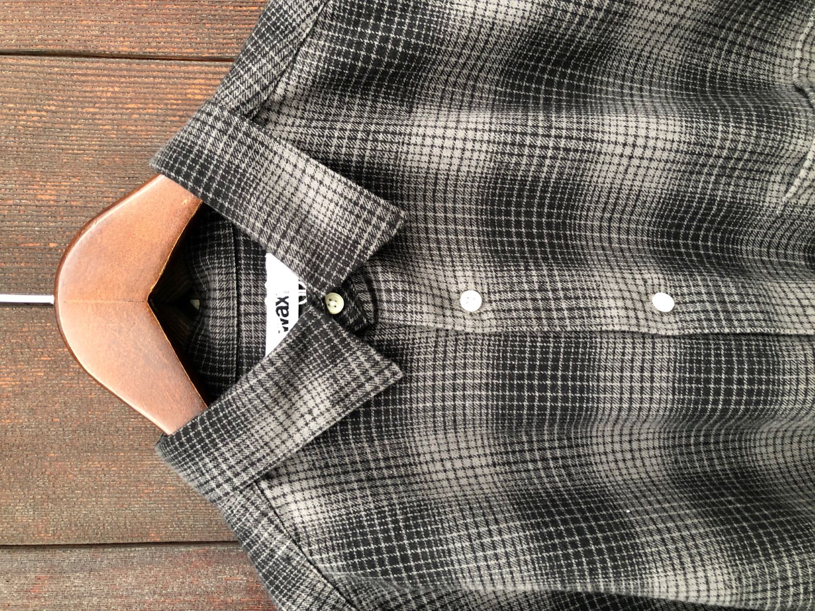 WAX Brushed check shirts チャコール | FLARY