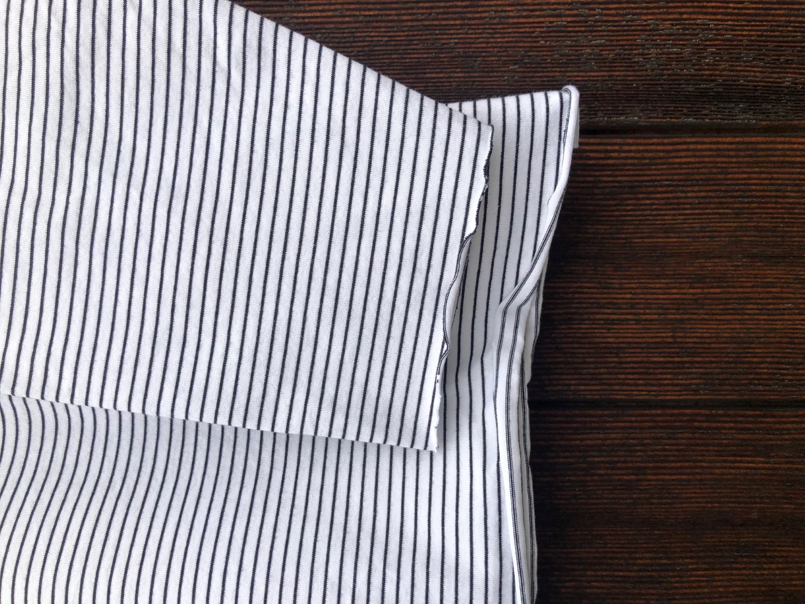 WAX Pin stripe cut off long tee ホワイト | FLARY