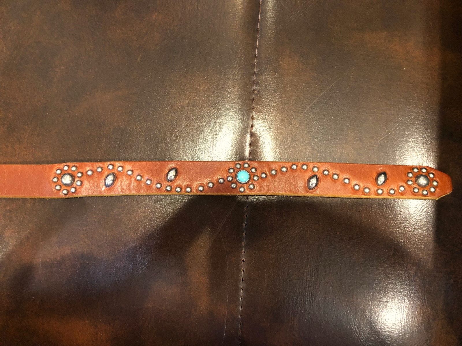 HTC Belt End Only #SN-33 Turquoise 0.75 / Light Brown | FLARY