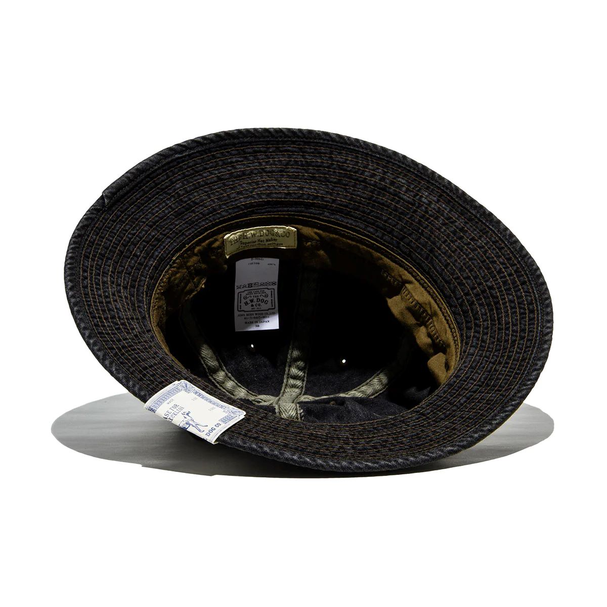 THE H.W.DOG&CO. VINTAGE DENIM FATIGUE HAT - Black | FLARY