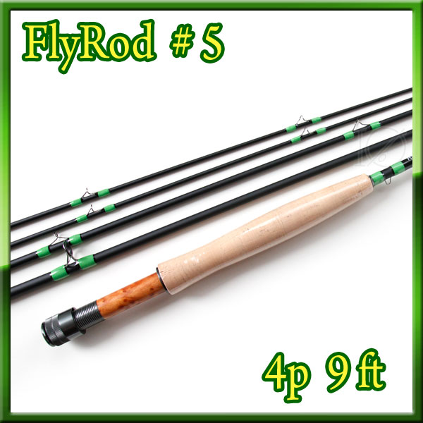 フライロッド #5 Fly Rod スペアティップ付 ブラック 9ft 4ピース | ff 