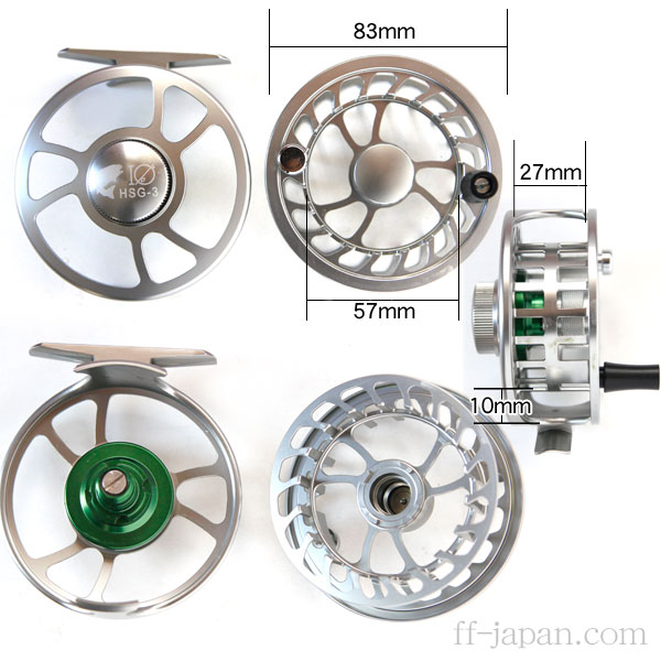 イオ】 フライリール #3/5 アルミ シルバー＆グリーン ！ | ff-japan