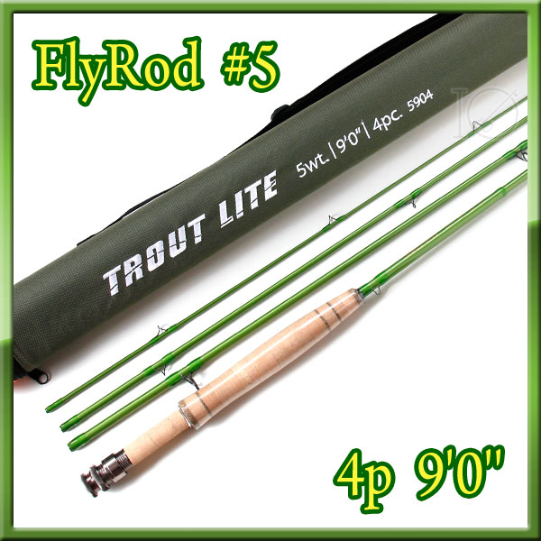 フライロッド #5 Fly Rod ロッドケース付 綺麗なグリーン9ft | ff-japan
