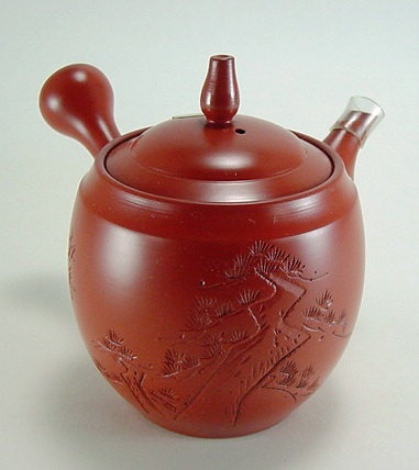 常滑焼 雲仙朱泥急須 松寿千年 | 陶磁器専門店 布佐陶芸