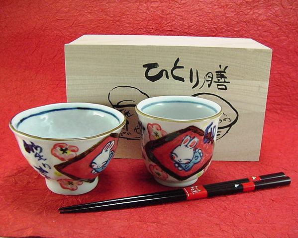 干支うさぎ ひとり膳揃 木箱入り 夕立窯 | 陶磁器専門店 布佐陶芸