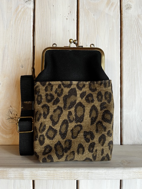 スマホ】がま口ショルダー 豹柄 | G3sewing