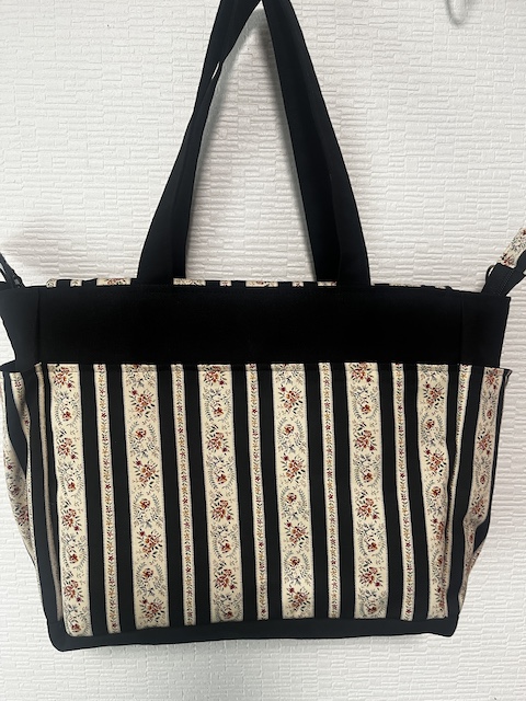 トートバッグ ストライプとお花 | G3sewing