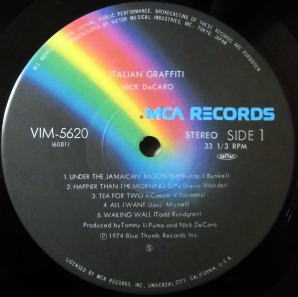 NICK DECARO ITALIAN GRAFFITY アナログレコード Nick DeCaro – Italian Graffiti – Vinyl (LP, Album), 1974