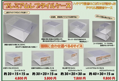 ハチクラ監修 プレミアムレプタイルケース 300×200×300mmサイズ