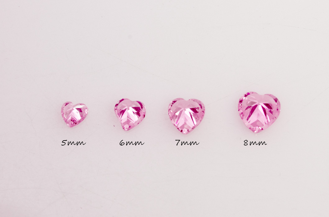 ハート8mm ダークスレートブルー キュービックジルコニア 