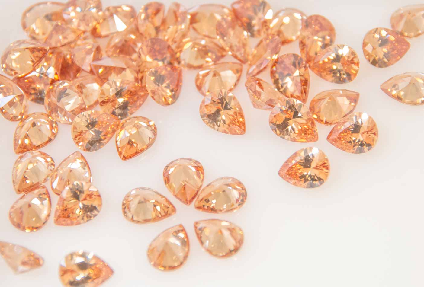 ドロップ8x6mm オレンジ キュービックジルコニア | ハンドメイドらぼ