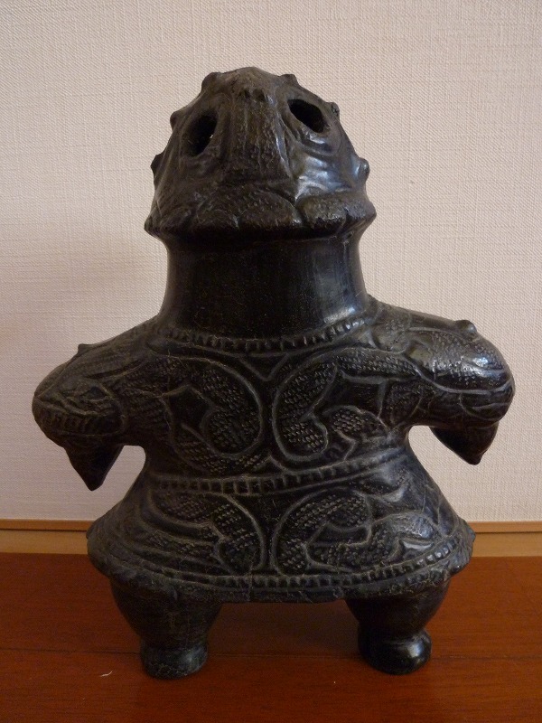 ♥値下げ！　新羅　土器　四耳　壺　レプリカ　骨董　古玩　出土　発掘品 黒陶両耳壺 文化遺産オンライン